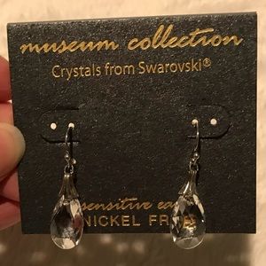 Museum Collection crystal earrings, NWT, sensitive